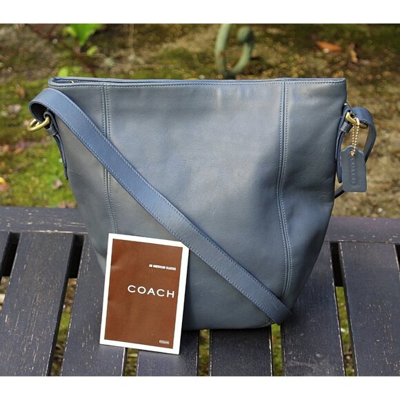 New, Unused Coach Vintage Item - Monterrey Hobo Bag 4027 in Denim Blue, 1990s - Picture 9 of 12